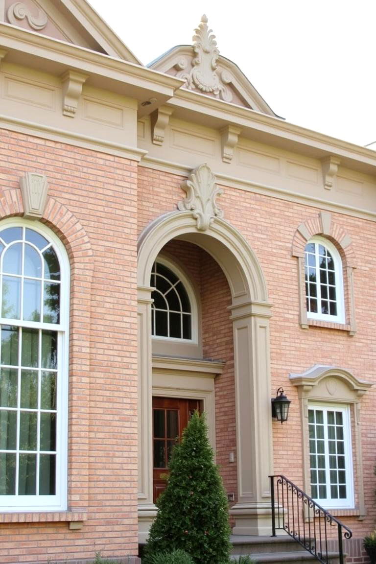 Suburban Beige Brick with Classic Detailing - 24 Beige Brick Exterior Home Ideas