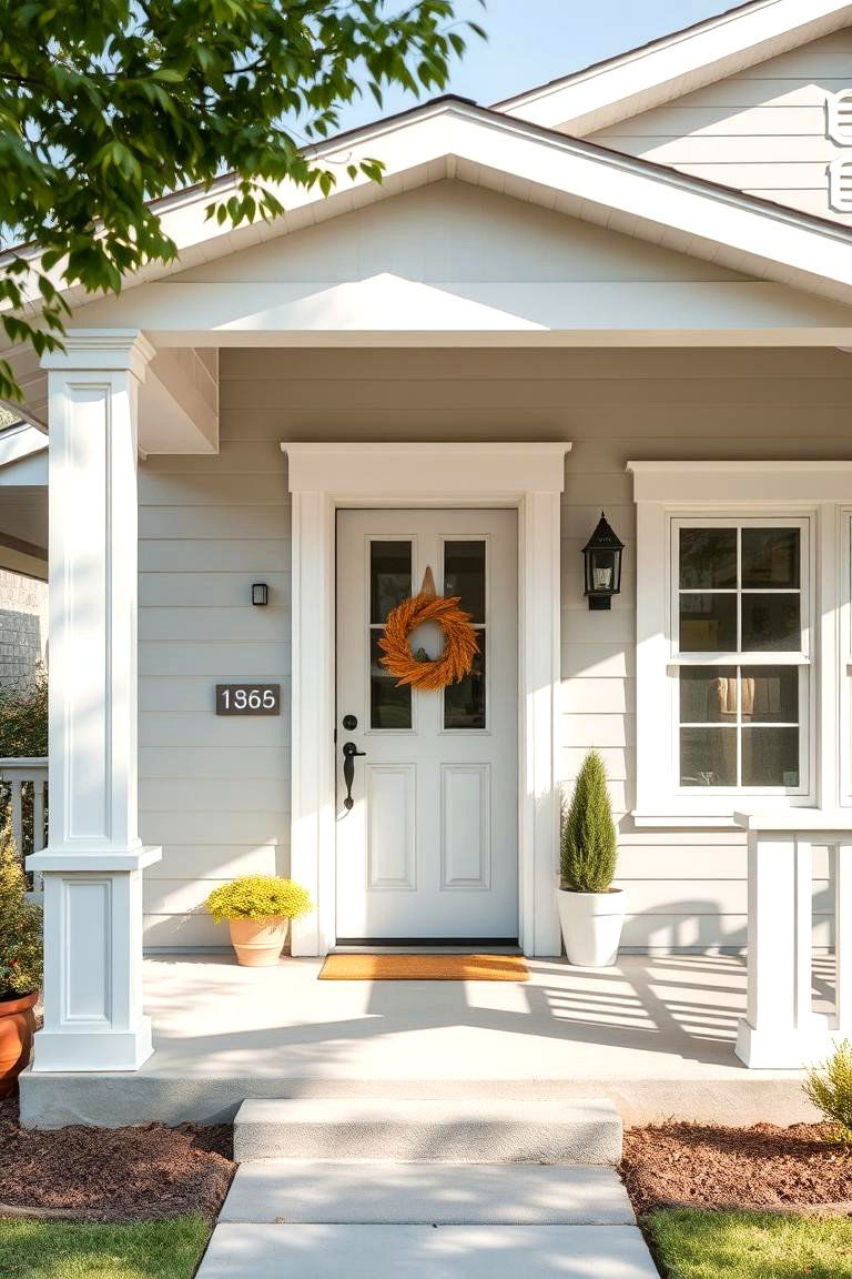 Suburban Serenity - 24 Light Grey House With White Trim Design Ideas