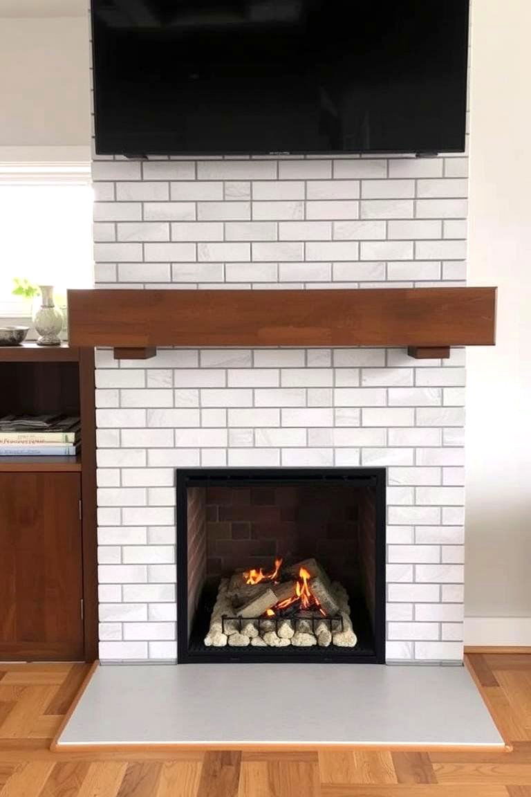 Subway Tiles with a Twist - 24 Fireplace Tile Ideas
