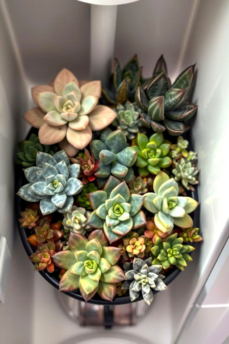 Succulent Accents - 24 Best Plants for Bathroom