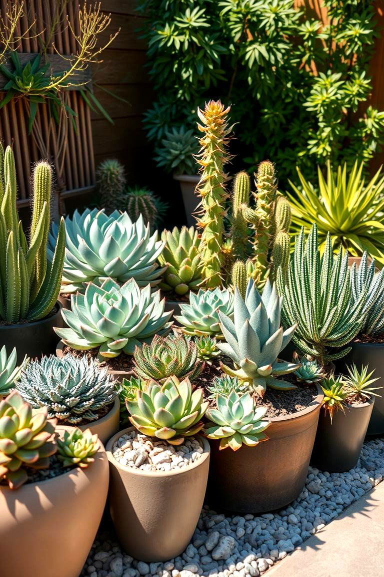 Succulent Corner Oasis - 24 Corner Garden Ideas With Pots