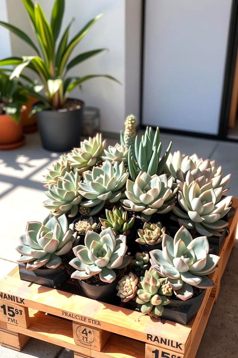 Succulent Display - 24 Vertical Pallet Garden Ideas