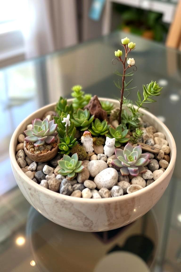 Succulent Fairy Garden in a Bowl - 24 Fairycore Bedroom Ideas