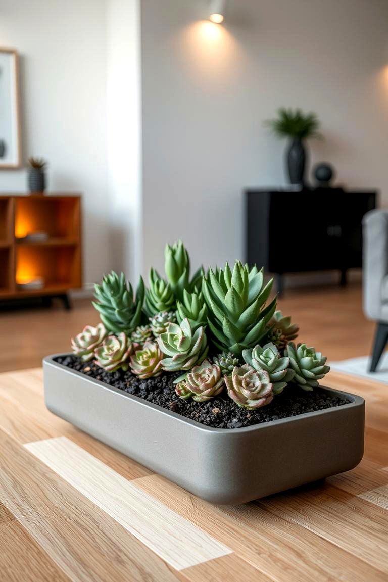 Succulent Garden Centerpiece - 24 Coffee Table Centerpiece Ideas