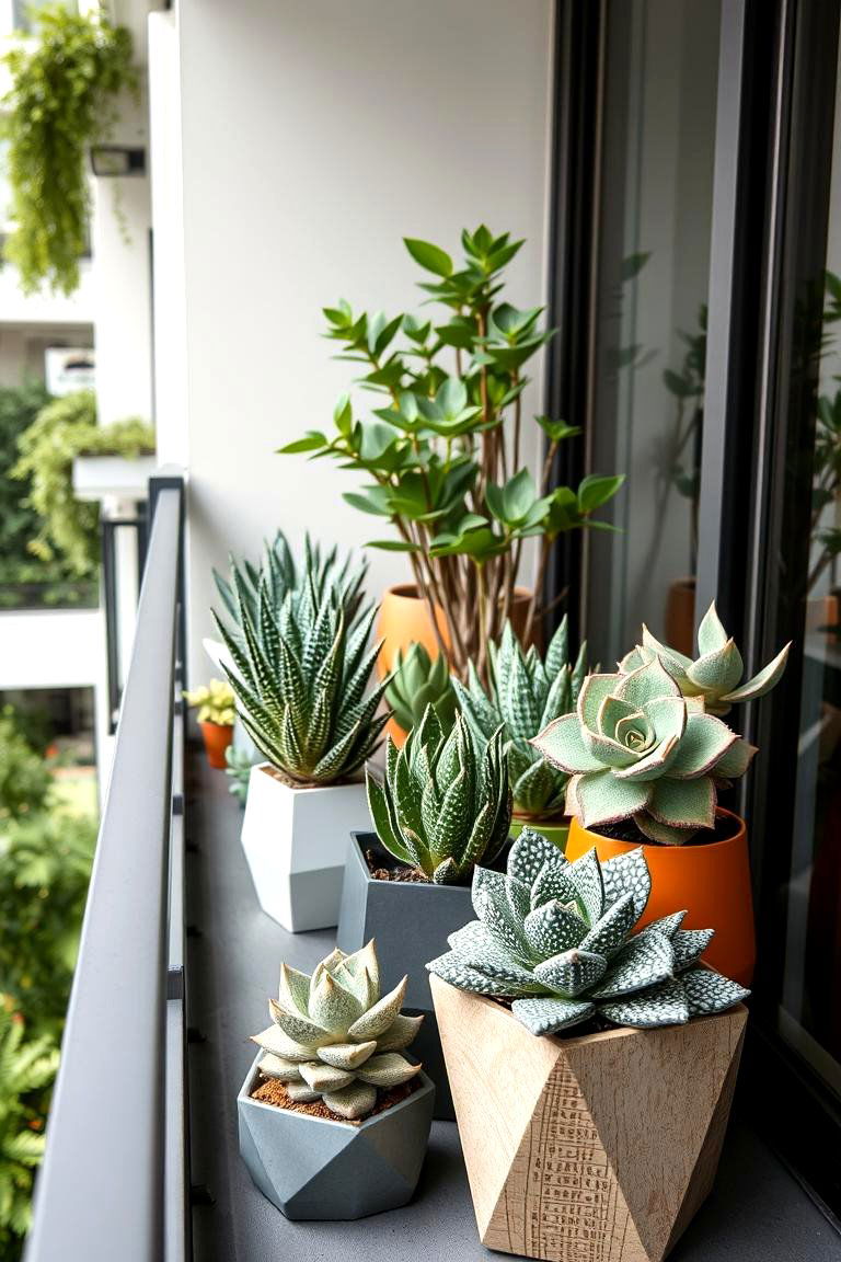 Succulent Oasis - 24 Green Balcony Ideas