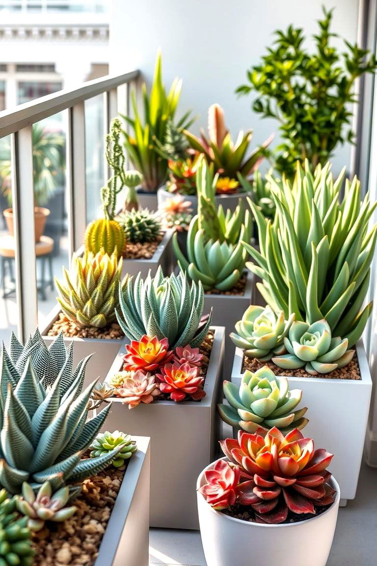 Succulent Oasis - 24 Balcony Garden Ideas