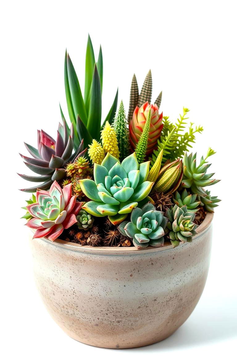 Succulent Serenity Display - 24 Container Garden Ideas
