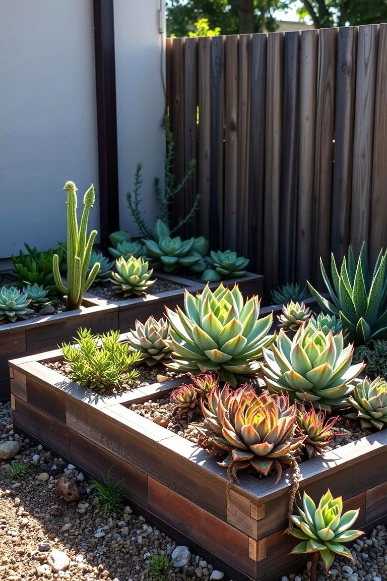 Succulent Serenity Setup - 24 Raised Garden Bed Along Fence Ideas