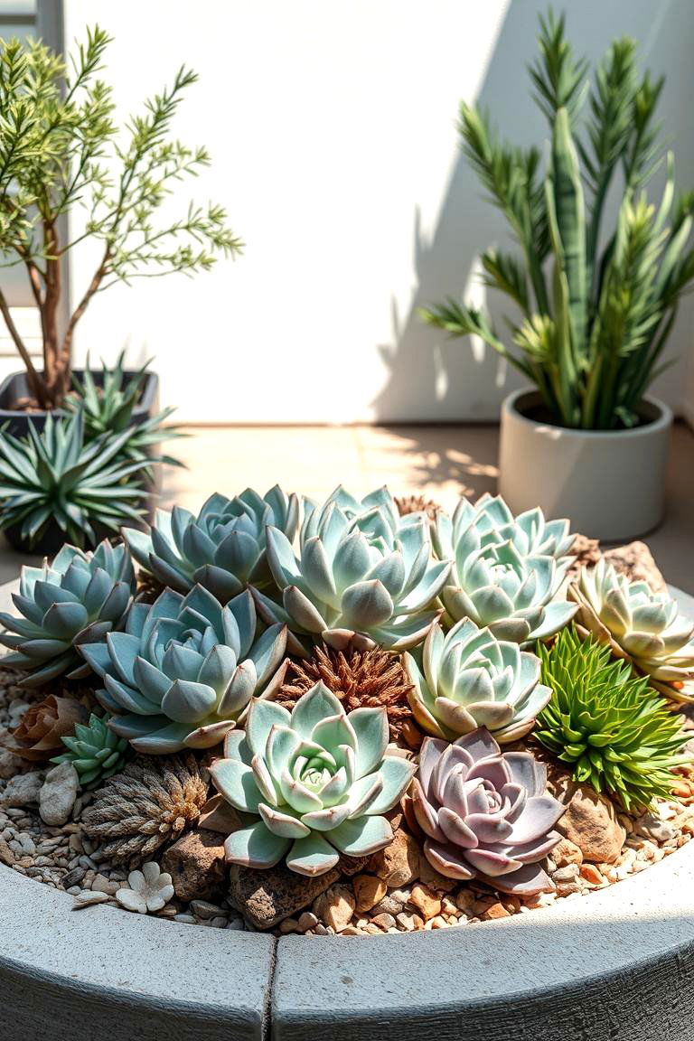 Succulent Serenity - 24 Round Garden Bed Ideas