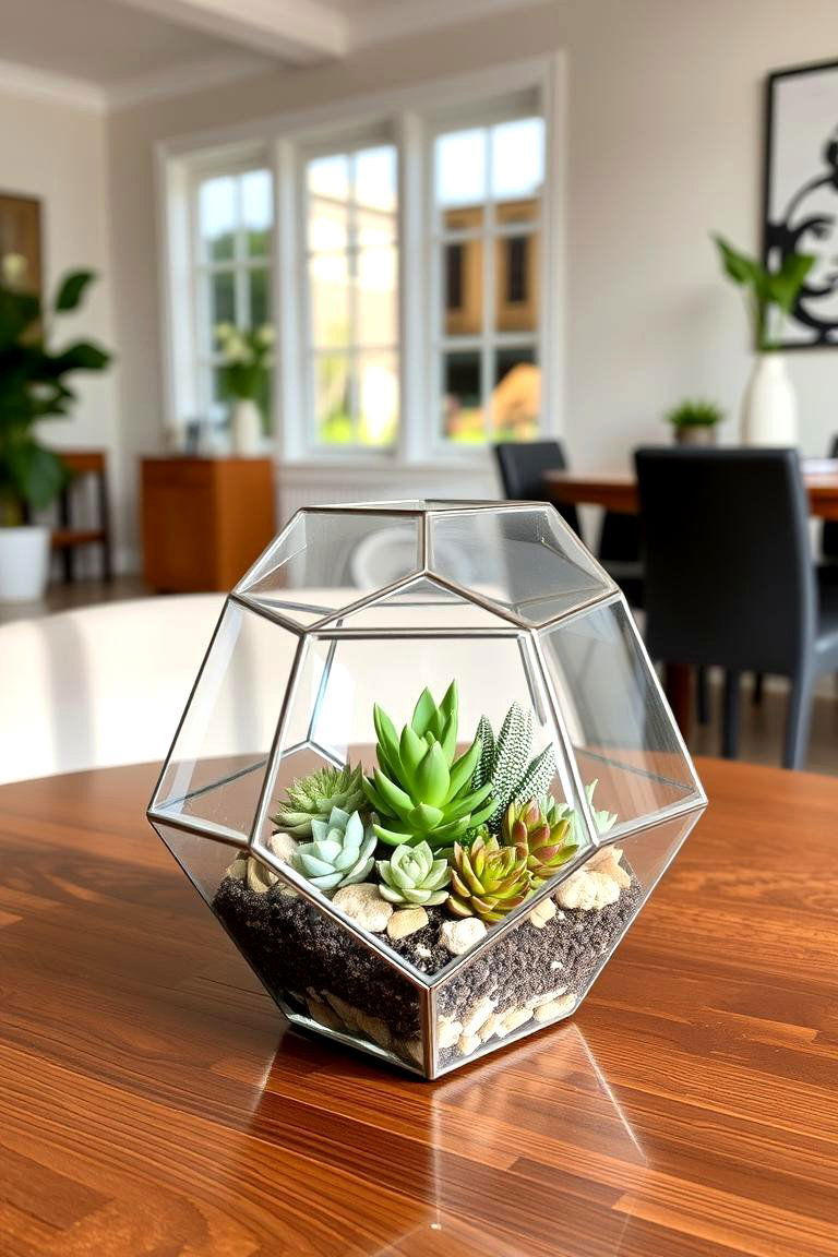 Succulent Terrarium - 24 Dining Table Centerpiece Ideas