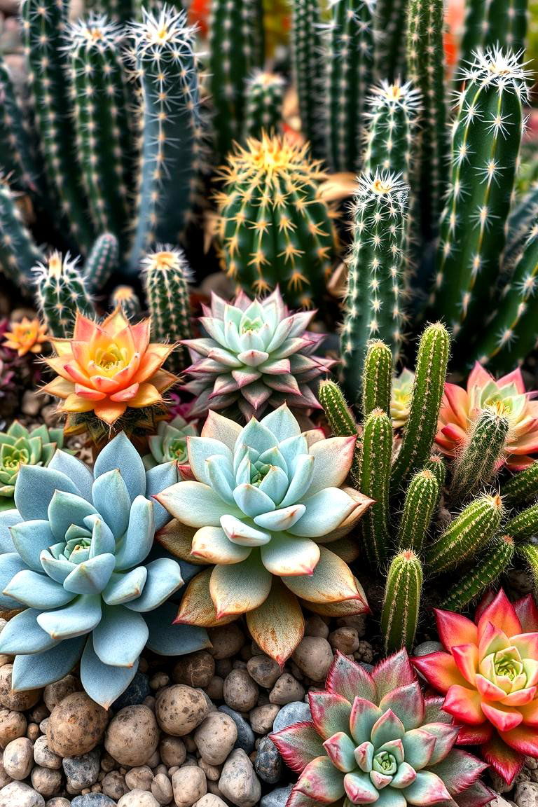 Succulent and Cactus Combo - 24 Cactus Garden Ideas
