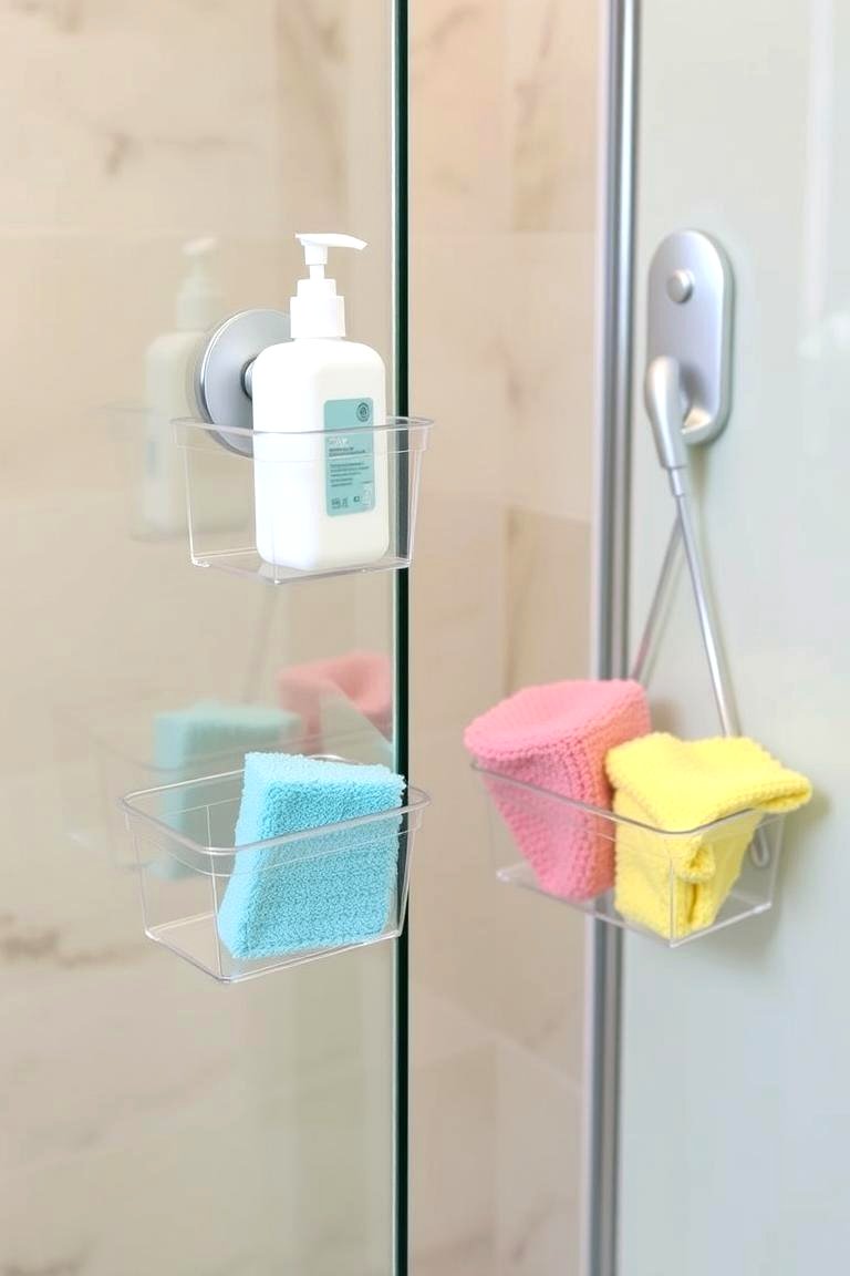 Suction Cup Hooks and Baskets - 24 Shower Storage Ideas