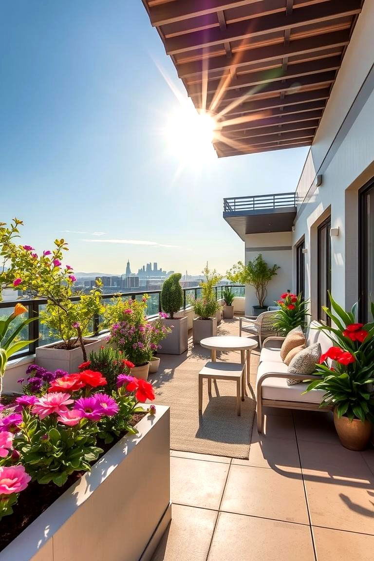 Sun Drenched Terrace Garden - 24 Greek Garden Ideas