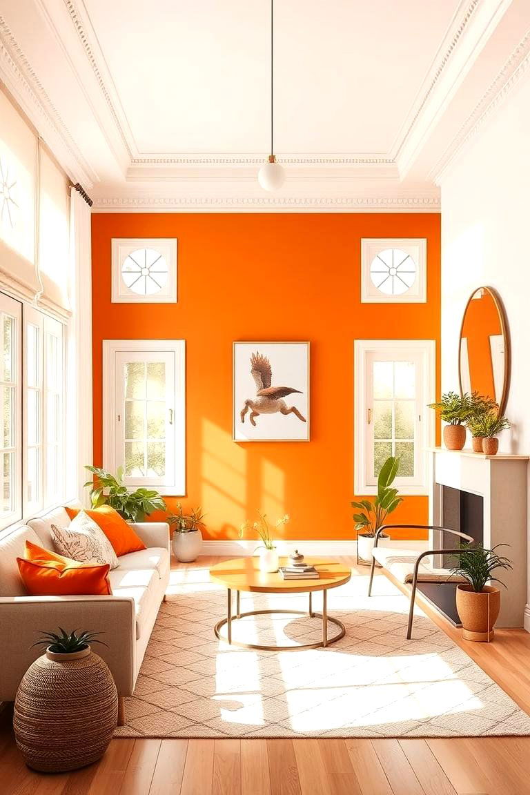 Sun Kissed Orange Statement - 24 Orange Accent Wall Ideas