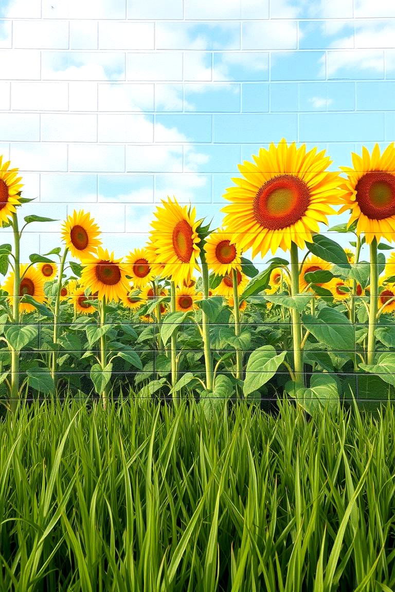 Sunflower Field Mural - 24 Garden Mural Ideas