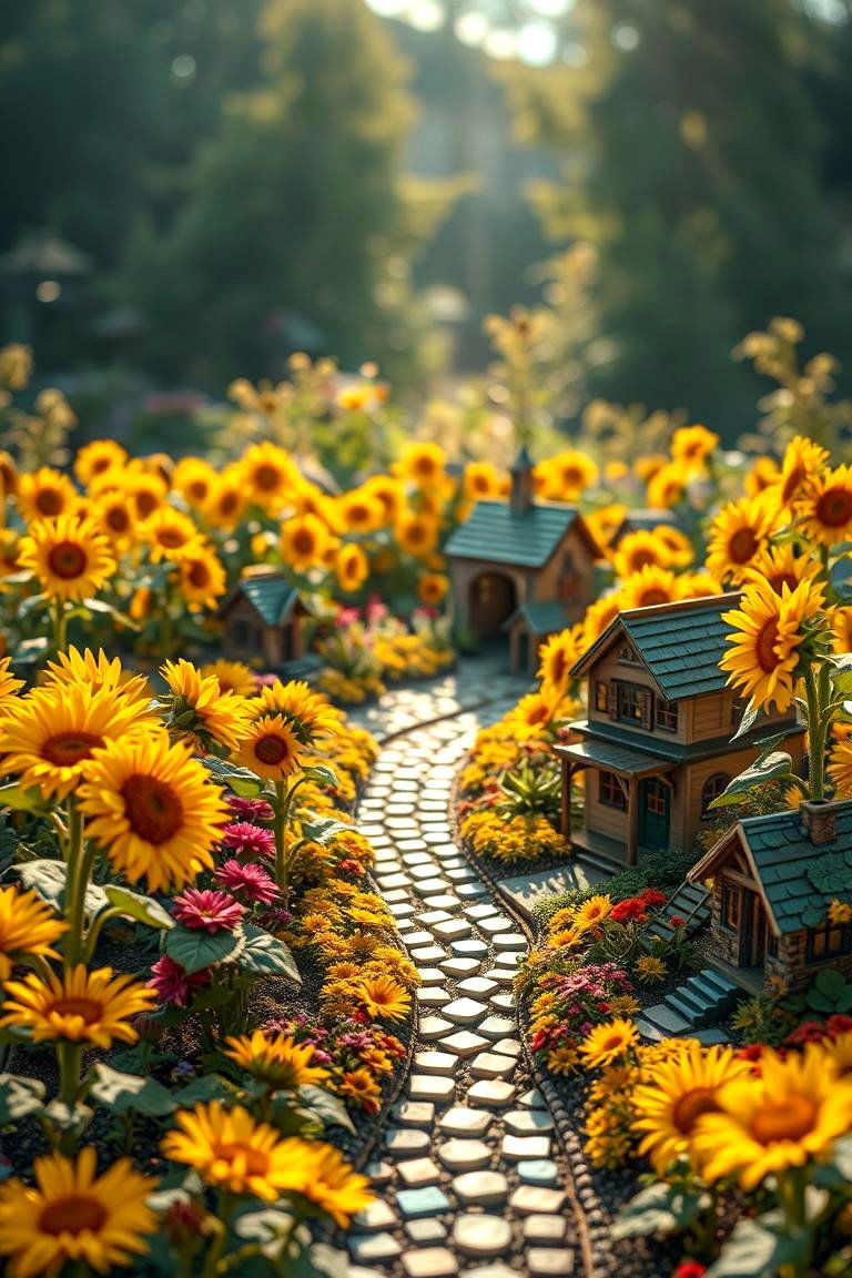 Sunflower Radiance Fairy Garden - 24 Large Fairy Garden Ideas