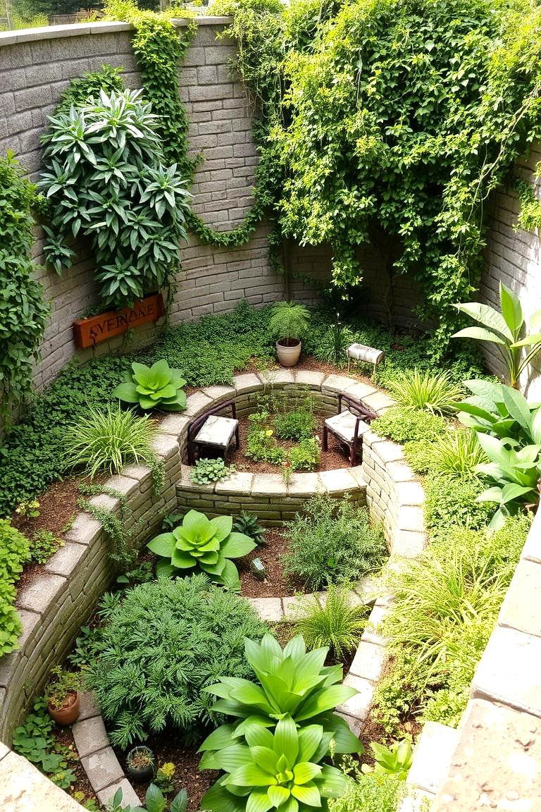 Sunken Garden - 24 Enclosed Garden Ideas