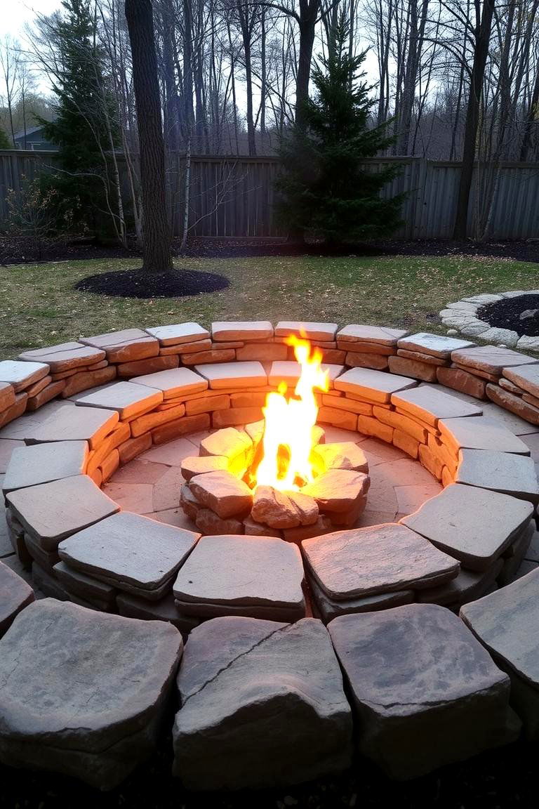Sunken Stone Fire Pit - 24 Stone Fire Pit Ideas
