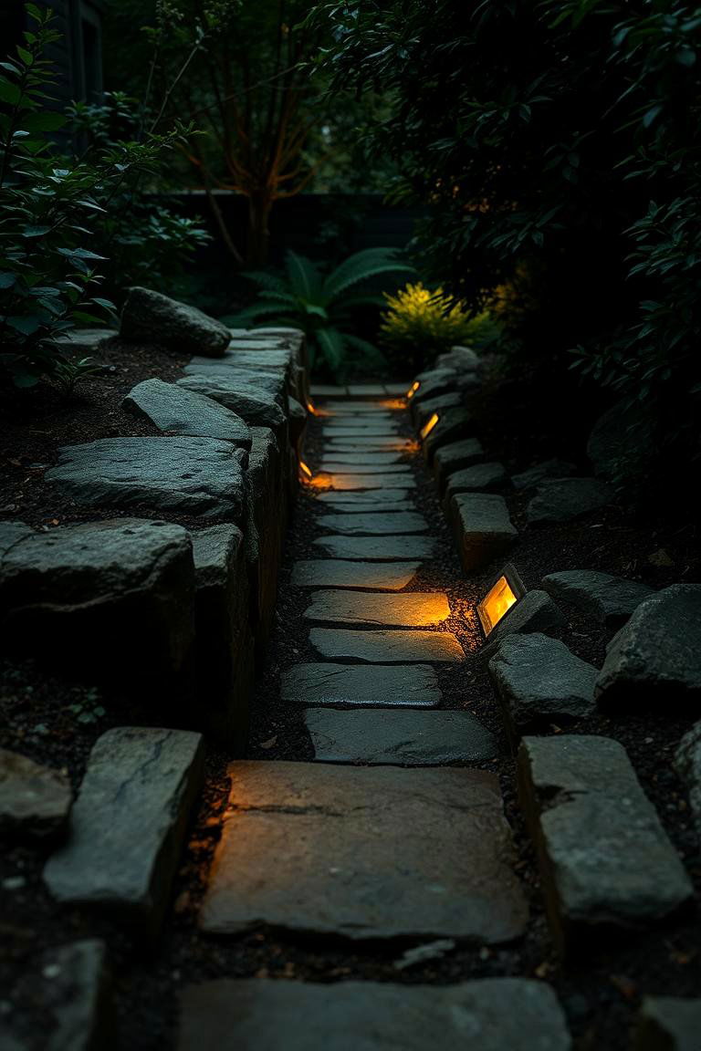 Sunken Stone Walkway - 24 Stepping Stone Walkway Ideas