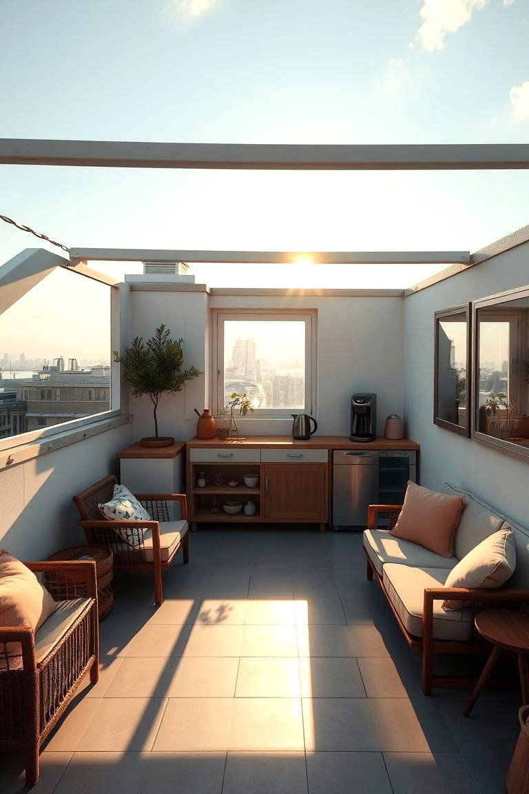 Sunlit Breakfast Nook Rooftop - 24 Rooftop Kitchen Ideas