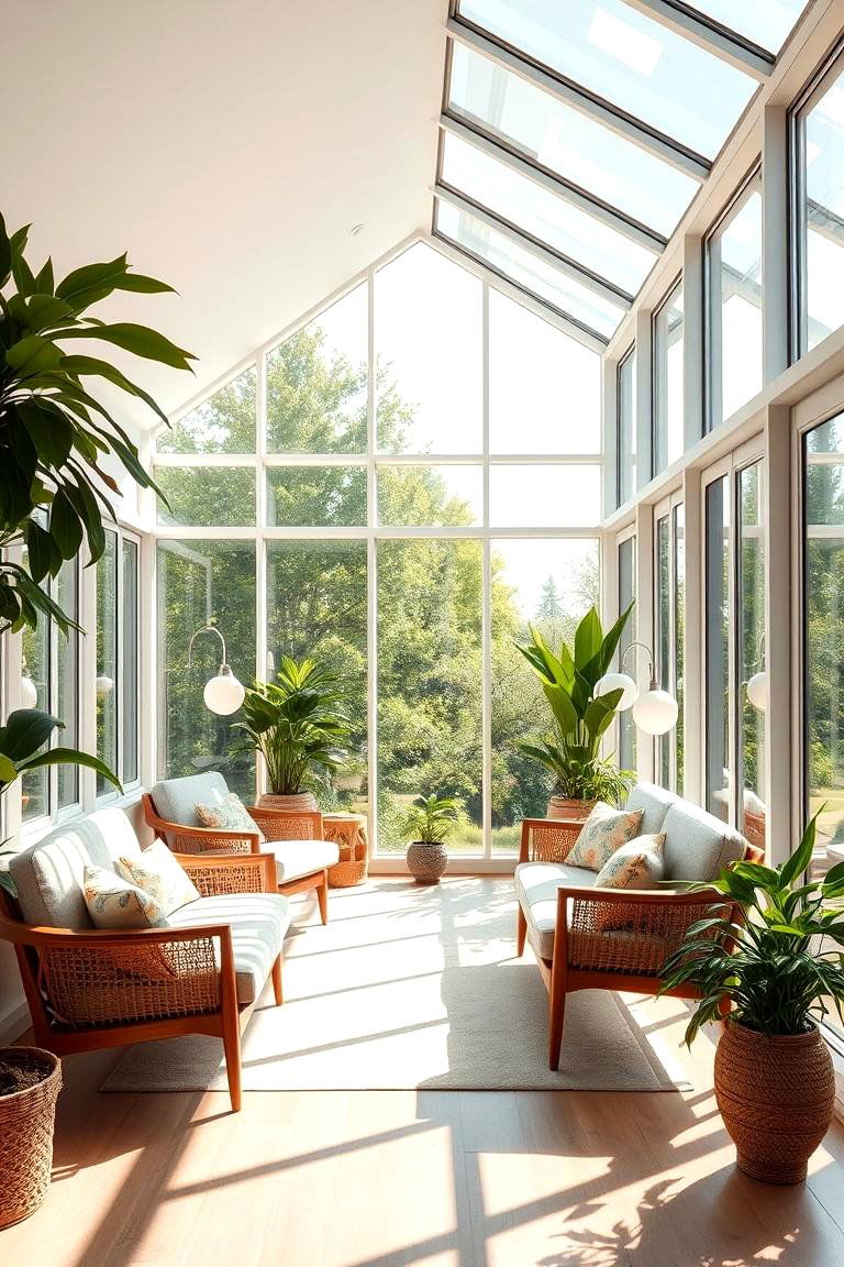 Sunlit Serenity - 24 Mid-century Modern Sunroom Ideas