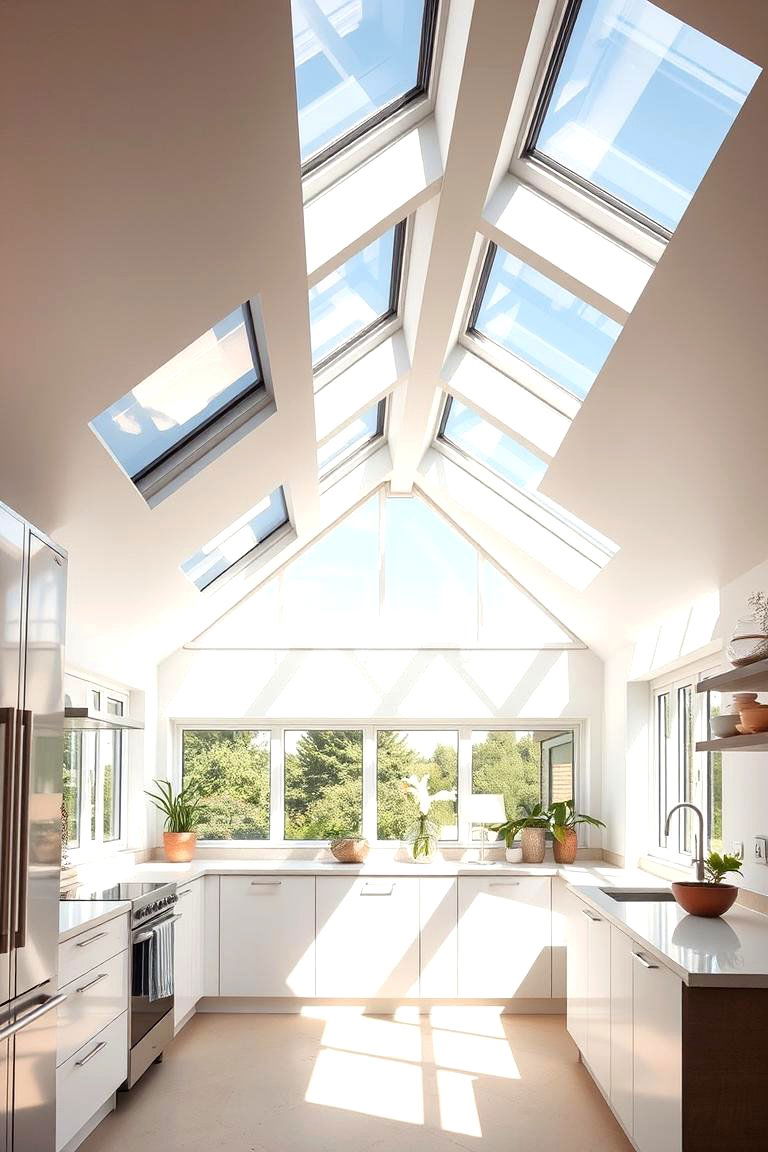 Sunlit Skylights Integration - 24 Greenhouse Kitchen Design Ideas