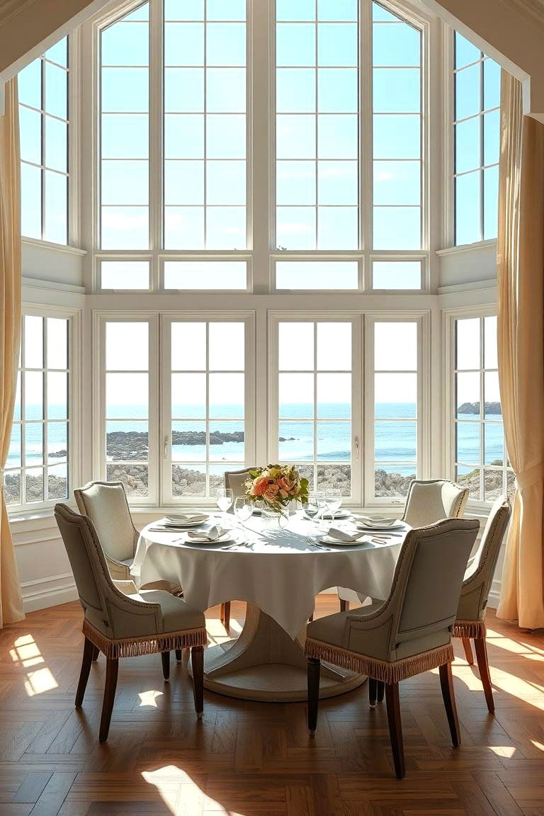 Sunlit Window Views - 24 Coastal Dining Room Ideas
