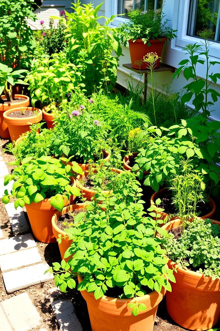 Sunny Herb Haven - 24 Corner Garden Ideas With Pots
