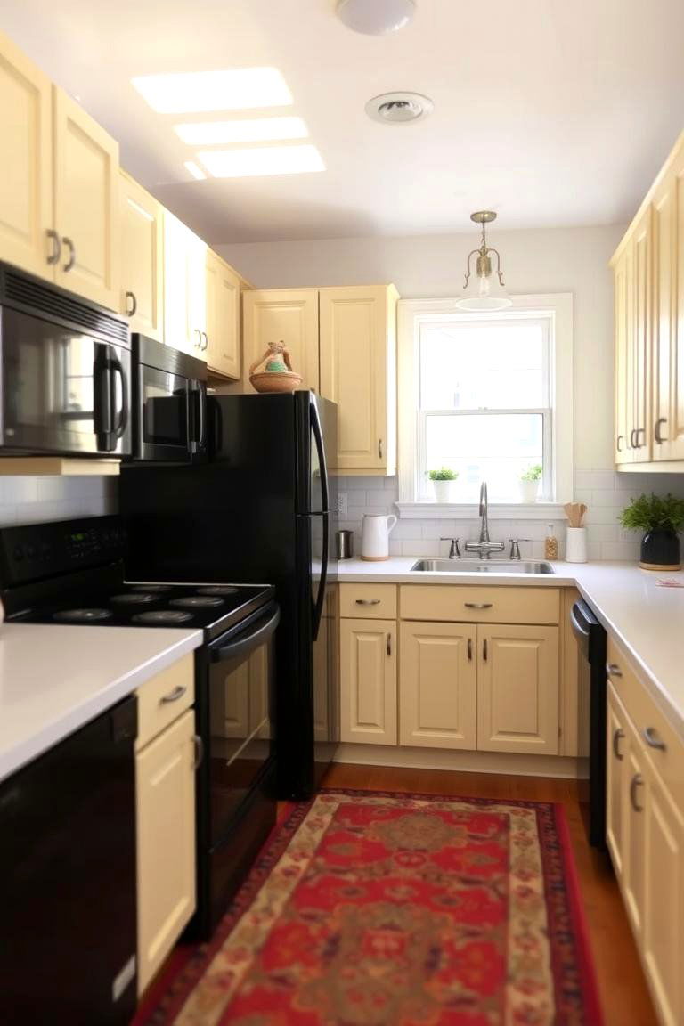 Sunny Warmth of Pale Yellow Cabinets - 24 What Color Cabinets Go With Black Appliances
