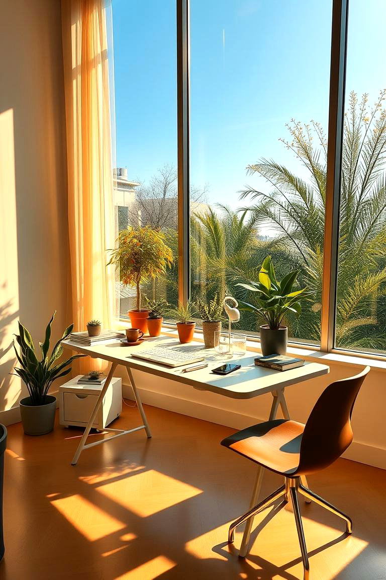 Sunny Workspace Overlook - 24 Desk in Front of Window Ideas