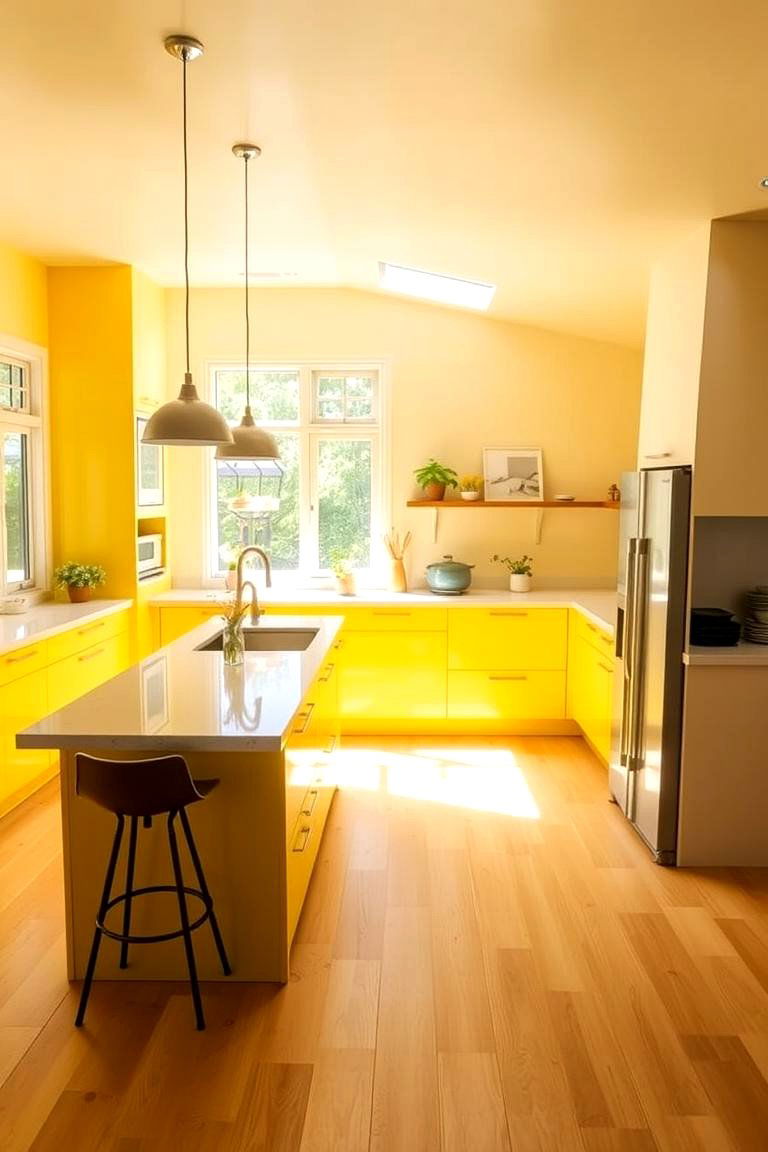 Sunny Yellow Glow - 24 Kitchen Island Color Ideas