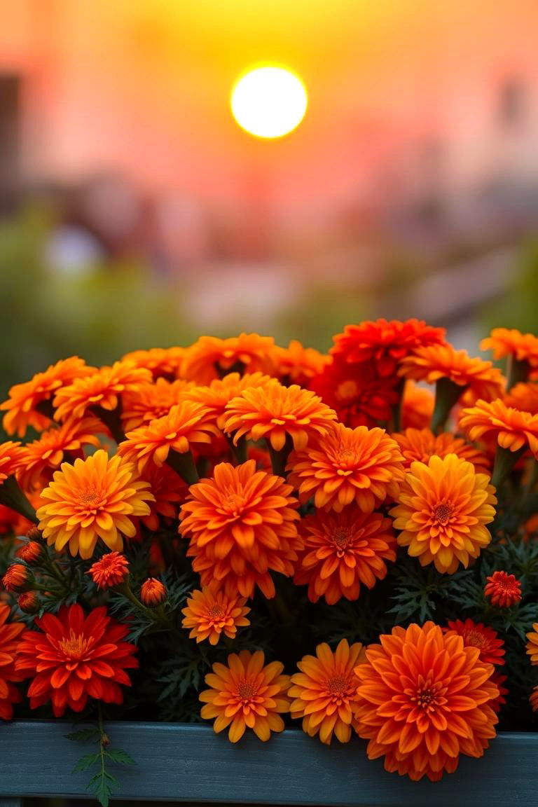 Sunset Marigold Magic - 24 Fall Flower Box Ideas