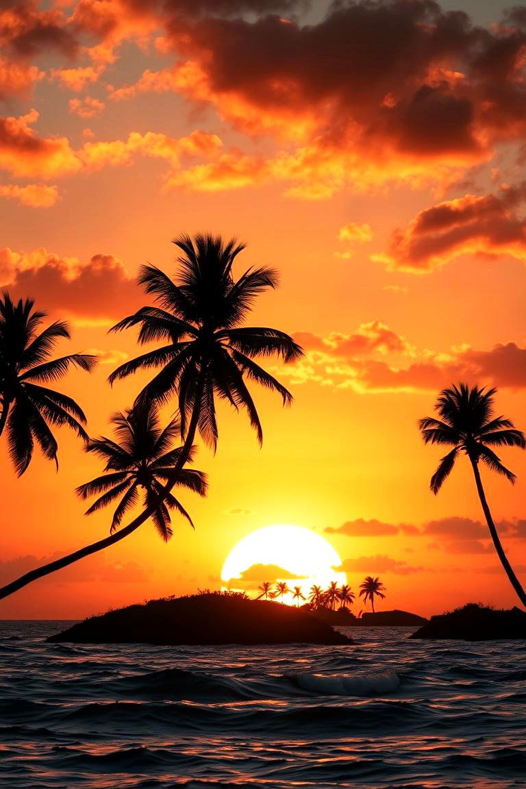 Sunset Over the Palm Isles - 24 Tropical Landscape Ideas