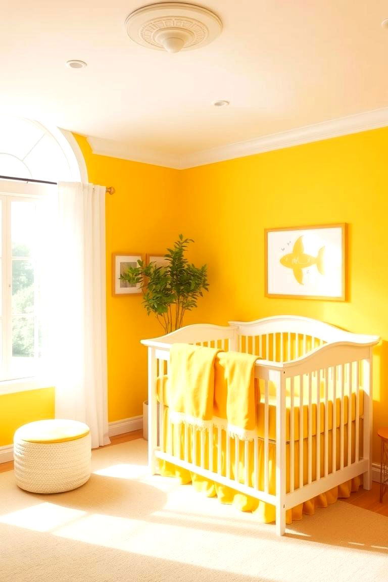 Sunshine Yellow Walls - 24 Yellow Nursery Ideas