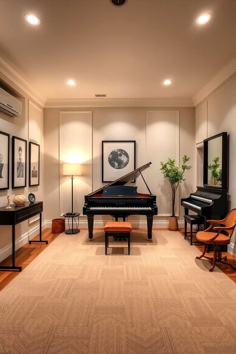 Surprisingly Refined Musical Space - 24 Piano Room Ideas