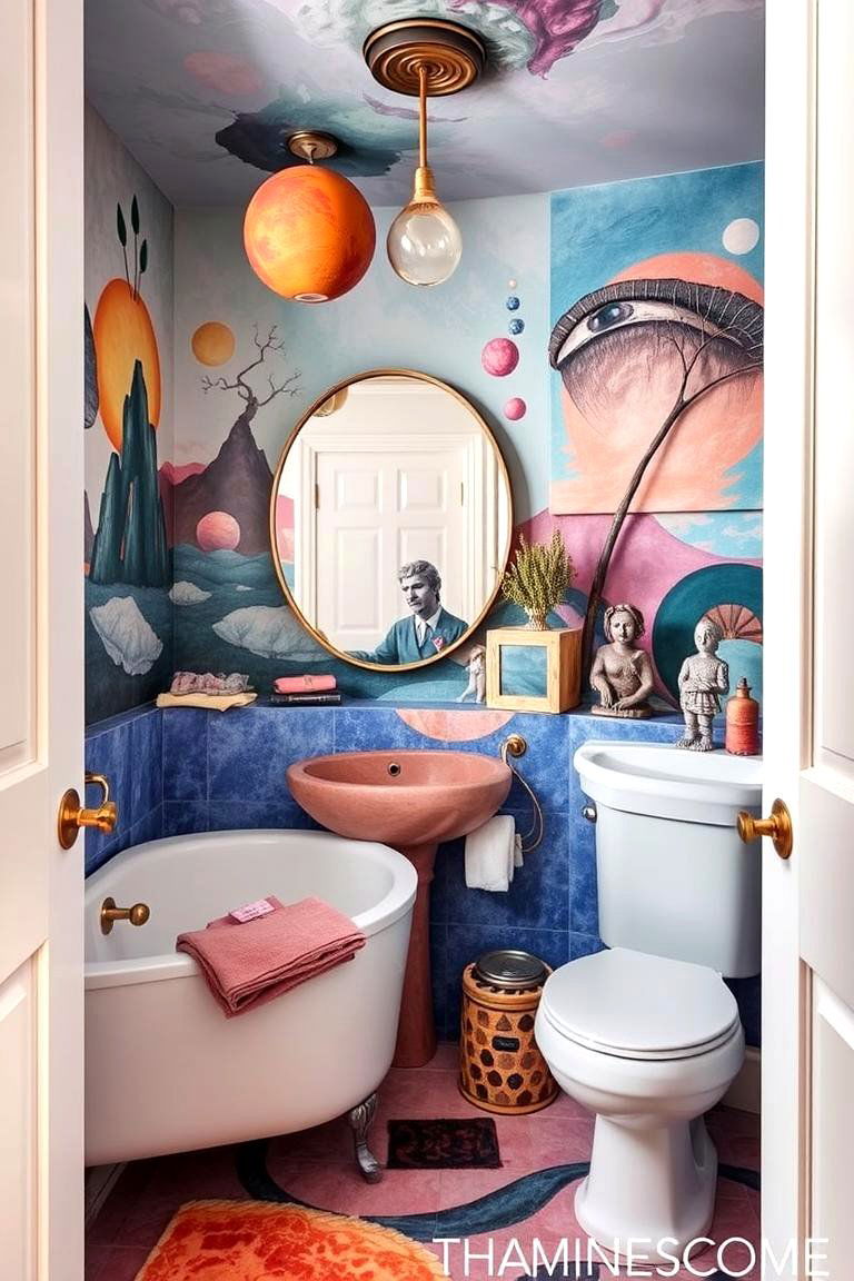 Surreal Artistic Bathroom - 24 Quirky Bathroom Ideas
