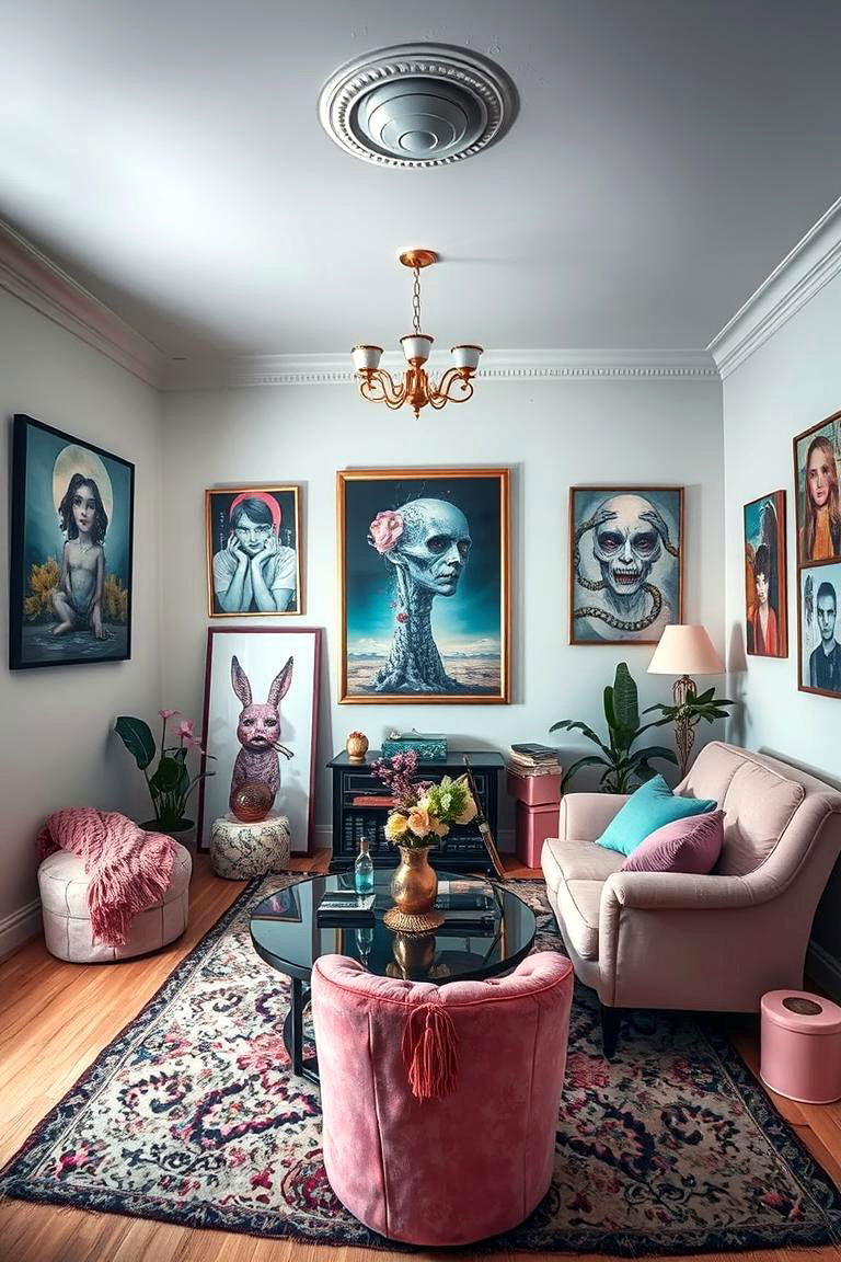 Surrealistic Artwork and Decor - 24 pastel goth bedroom ideas