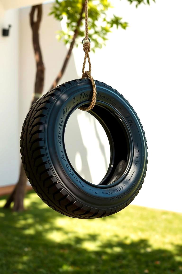 Suspended Delight Tire Swing - 24 Tire Swing Ideas