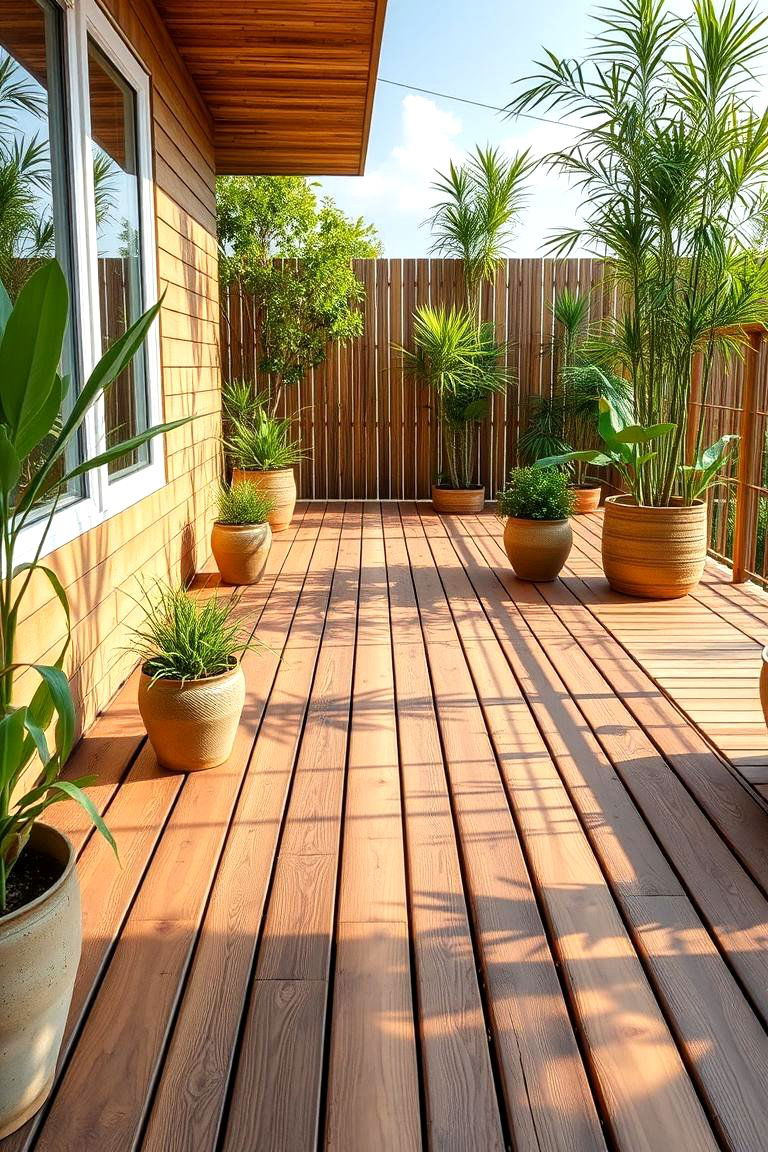 Sustainable Bamboo Outdoor Deck - 24 Ground Level Deck Ideas
