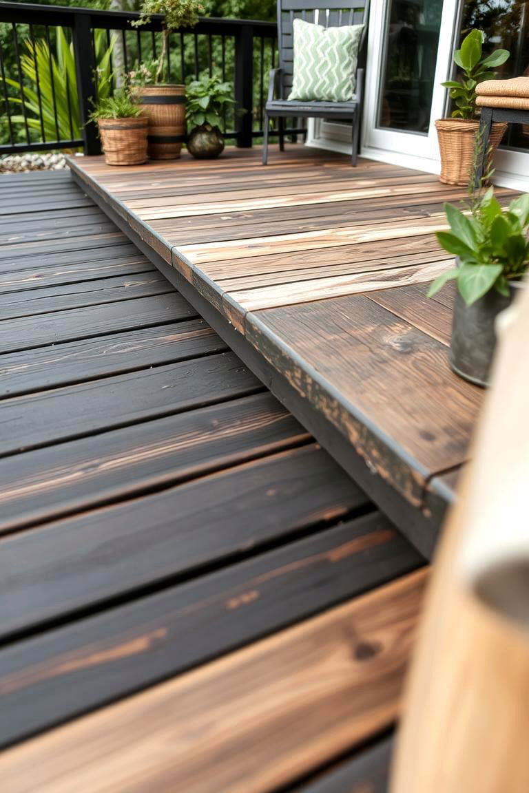 Sustainable Black Deck with Reclaimed Materials - 24 Black Deck Ideas