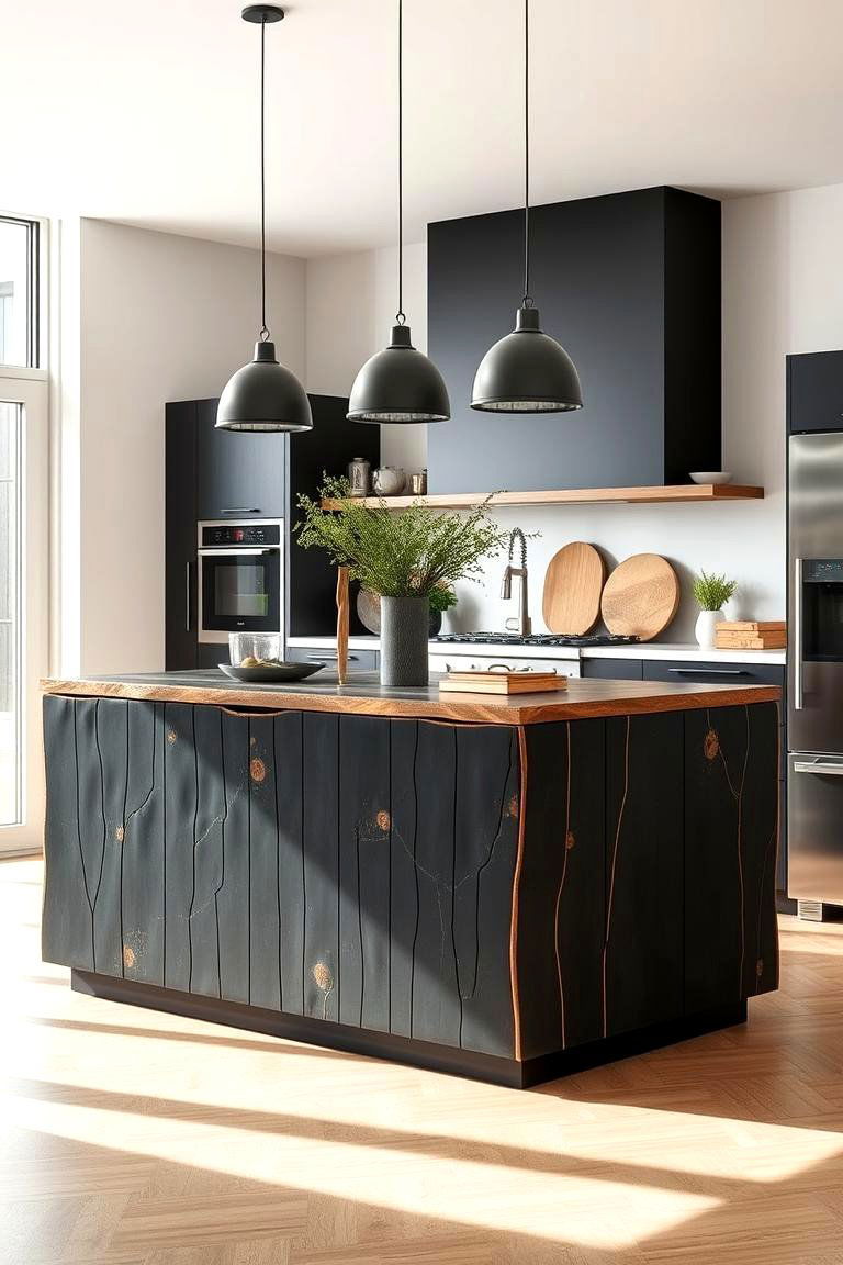 Sustainable Chic Design - 24 Black Kitchen Islands