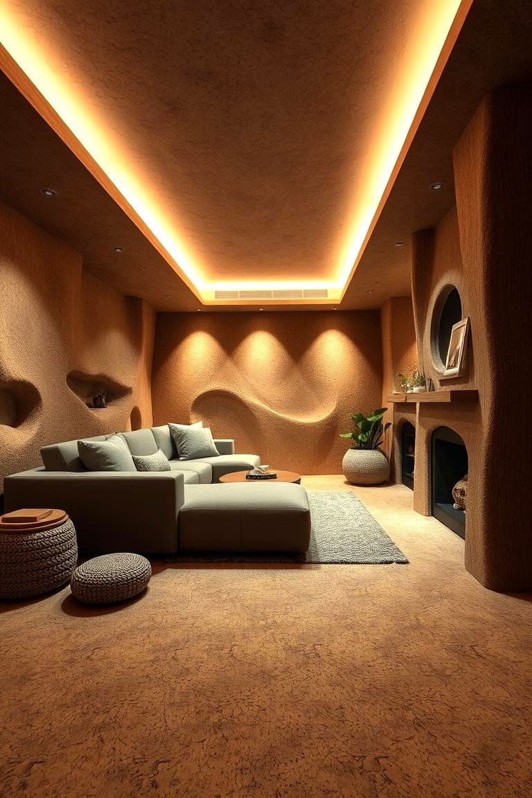 Sustainable Cork Comfort - 24 Man Cave Flooring Ideas