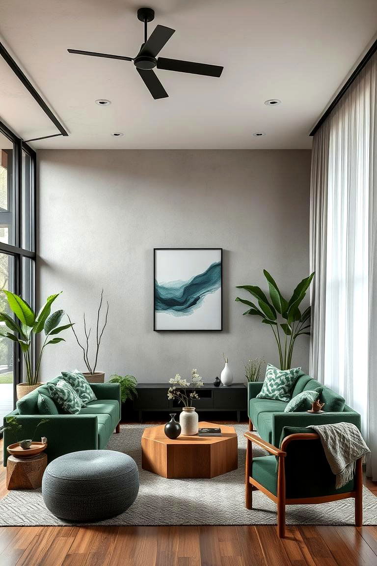 Sustainable Dark Green Design - 24 Dark Green Living Room Ideas