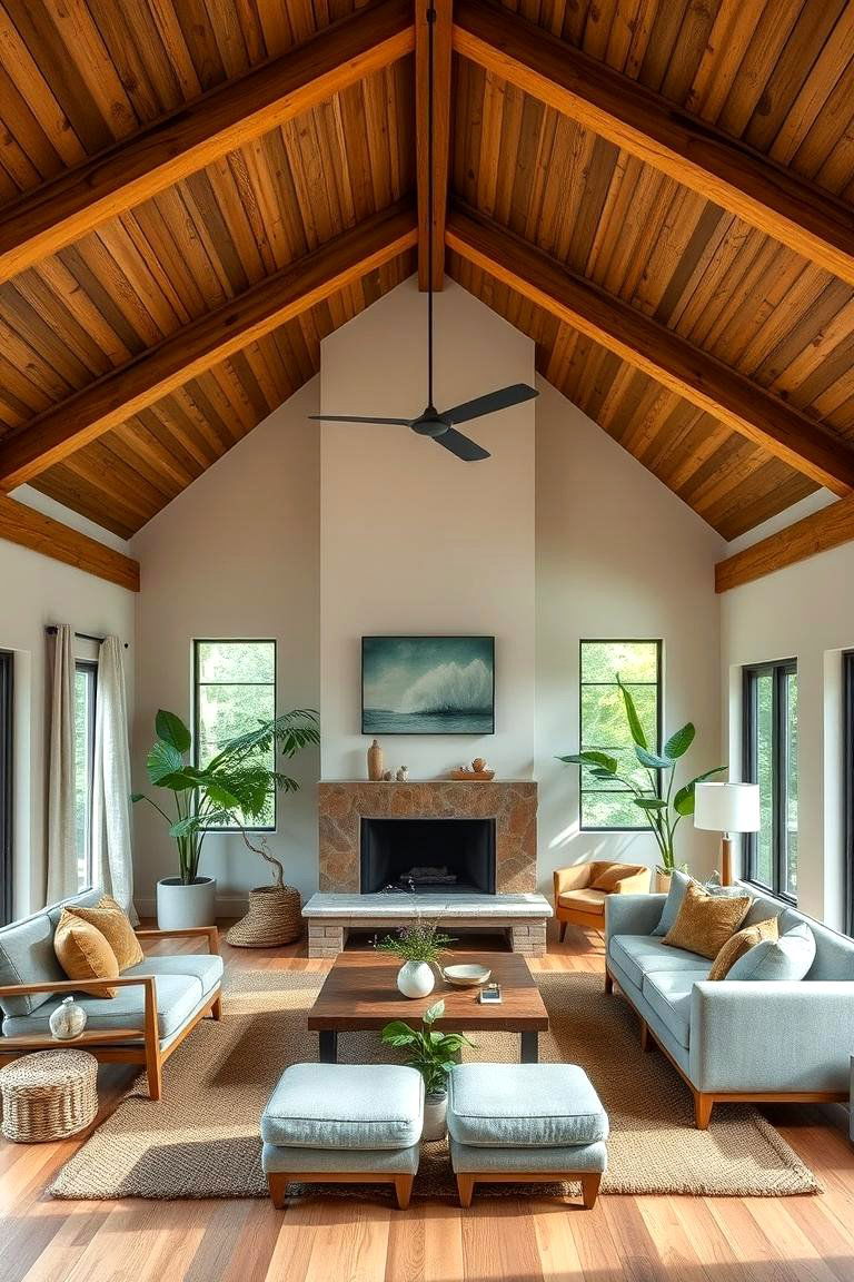 Sustainable Design with Eco Friendly Materials - 24 Open Concept Vaulted Ceiling Living Room Ideas