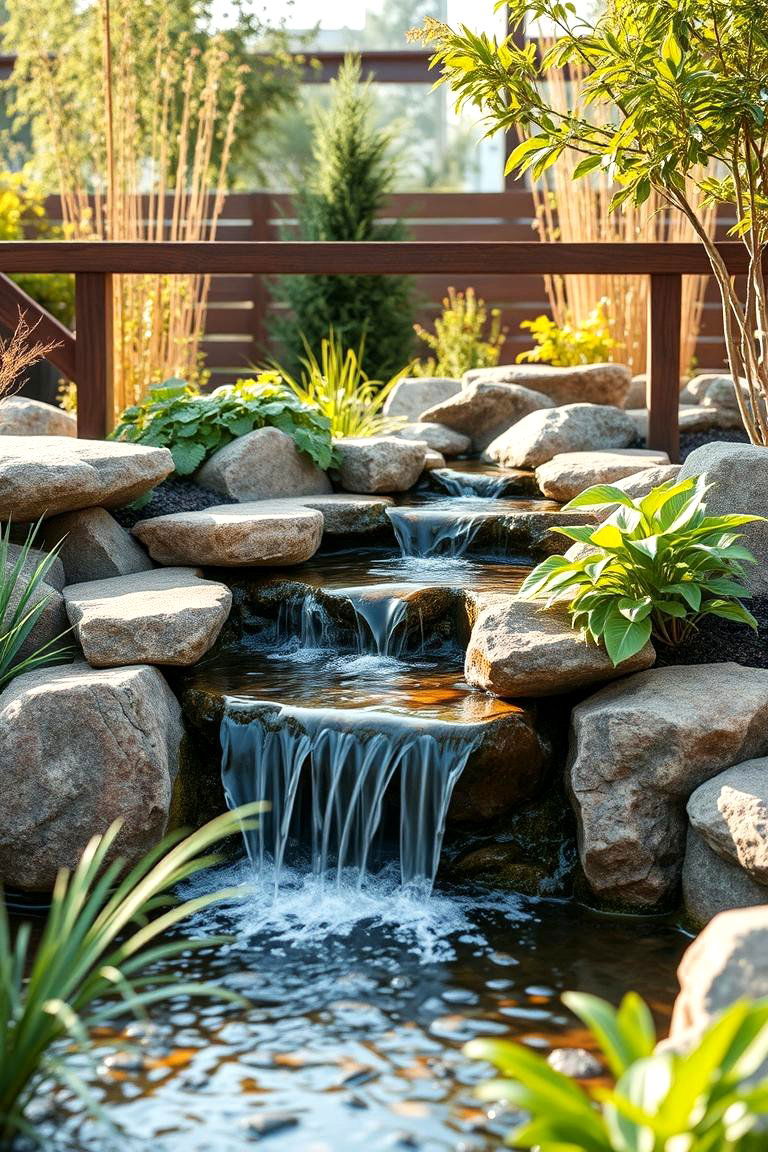 Sustainable Eco Cascading Feature - 24 Pondless Waterfall Ideas