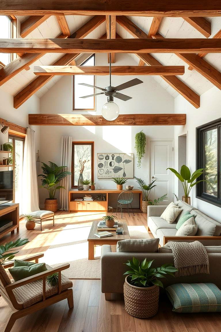 Sustainable Eco Friendly Living - 24 Exposed Beam Living Room Ideas