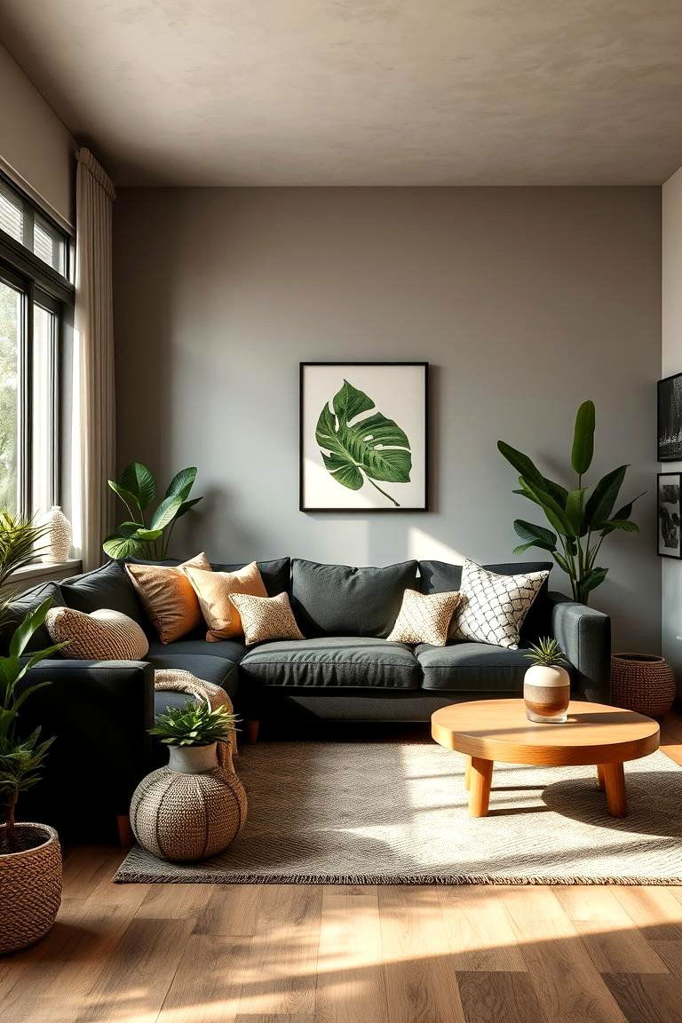 Sustainable Elegance - 24 Black Couch Living Room Ideas