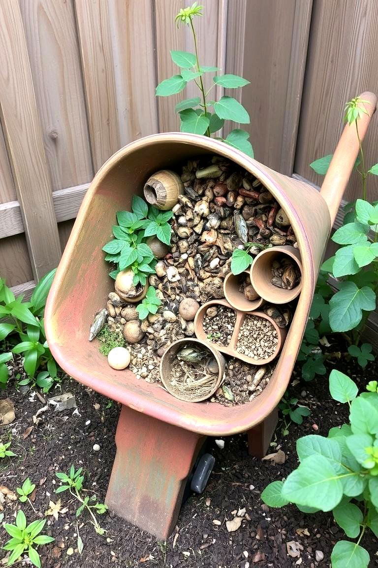 Sustainable Insect Hotel - 24 Old Wheelbarrow Ideas
