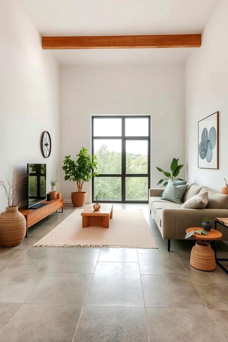 Sustainable Low Maintenance Concrete Floor - 24 Concrete Floor Living Room Ideas