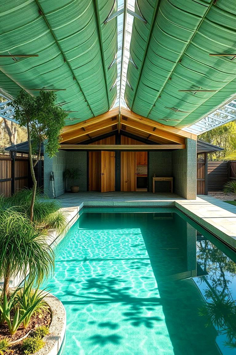 Sustainable Material Pool Shed - 24 Pool Shed Ideas